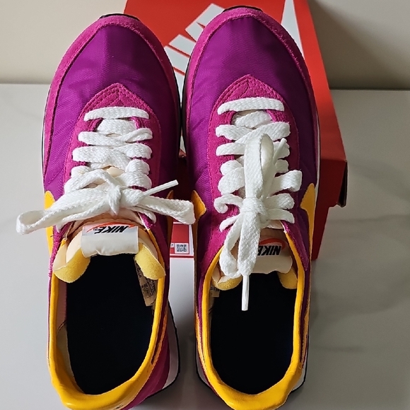 Nike Pink and Yellow Retro Sneakers - Picture 7 of 9